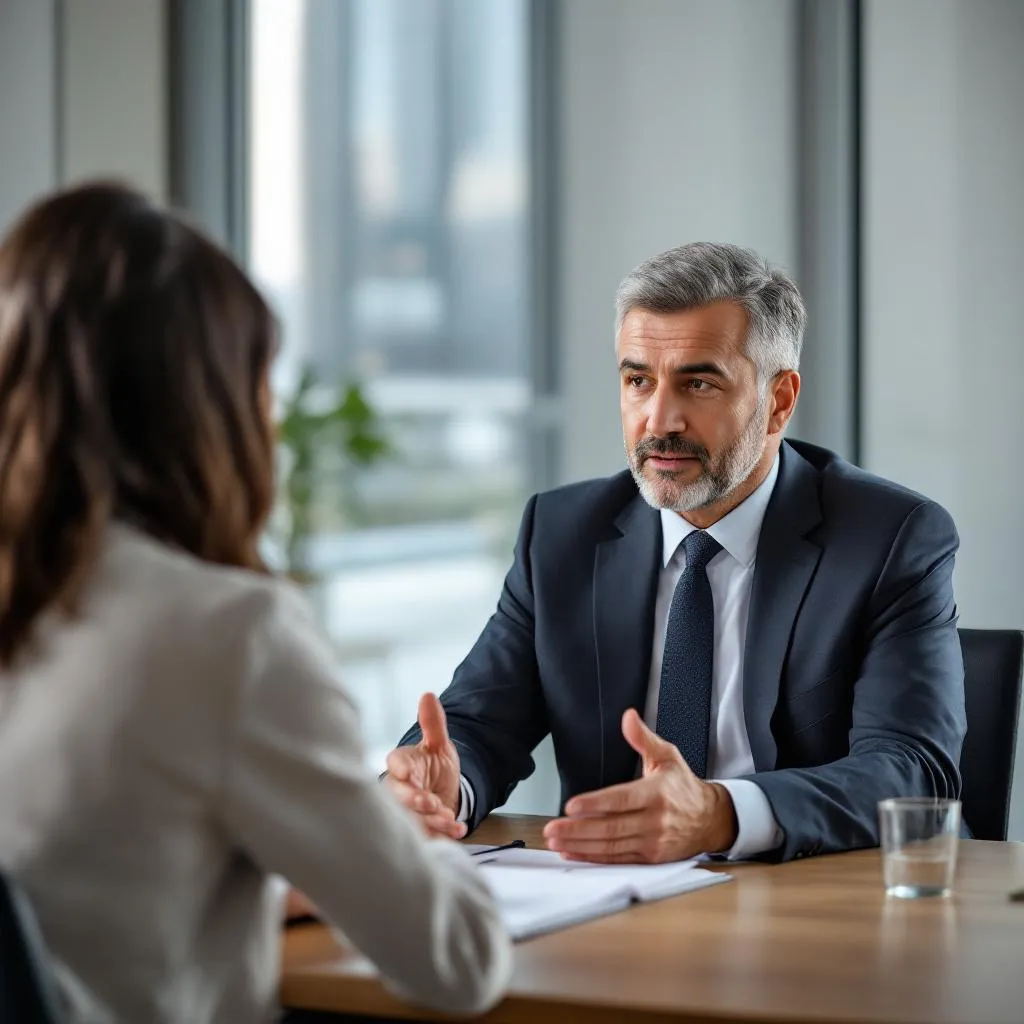 Hukuki danışmanlık sürecini gösteren Türk avukat ve uluslararası müşteri toplantısı