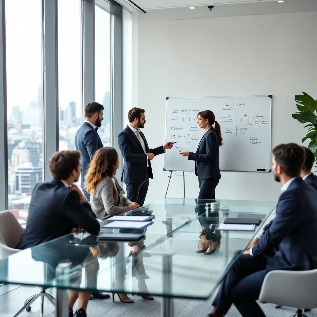 İstanbul'da modern bir ofis ortamında hukuki danışmanlık toplantısı yapan profesyoneller