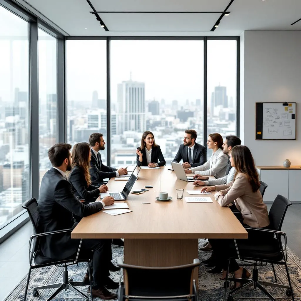 Türkiye'de danışmanlık sürecini gösteren profesyonel bir toplantı ortamı